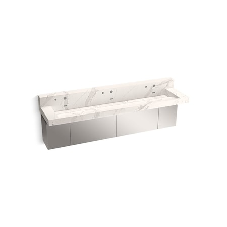 Kohler 90In Wall-Mount Trough Lavatory System With Backsplash In Et Cal Gold 81028-BSS-KEG